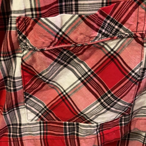 V.S black, red and white classic button down pajamas with drawstring waist. - Picture 8 of 12